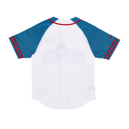 MITCHELL &amp; NESS Casacca Bottoni Uomo Nba Practice Day Button Front Jersey Hardwood Classics Detpis White da uomo