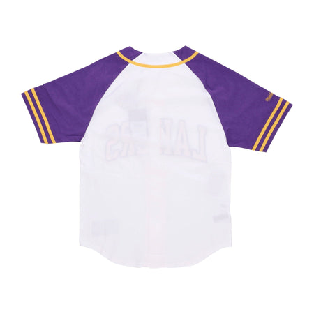 MITCHELL &amp; NESS Casacca Bottoni Uomo Nba Practice Day Button Front Jersey Hardwood Classics Loslak White da uomo