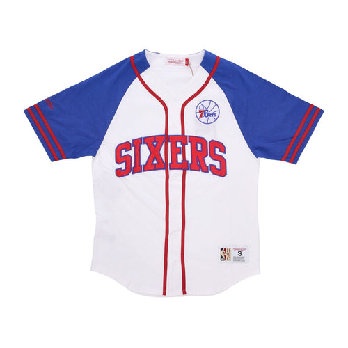MITCHELL & NESS Casacca Bottoni Uomo Nba Practice Day Button Front Jersey Hardwood Classics Phi76e White da uomo