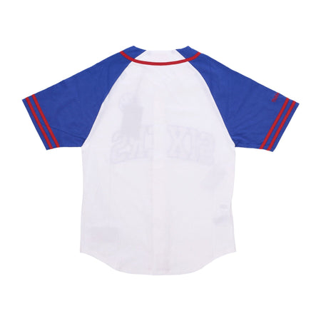 MITCHELL &amp; NESS Casacca Bottoni Uomo Nba Practice Day Button Front Jersey Hardwood Classics Phi76e White da uomo
