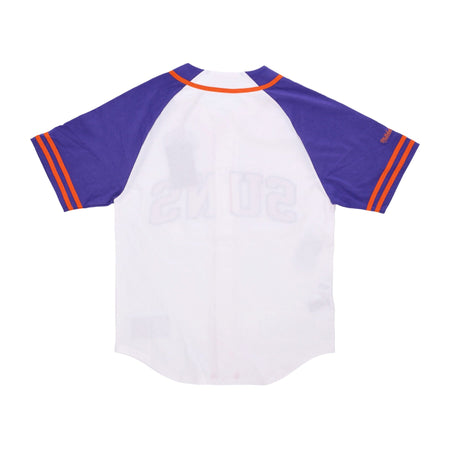 MITCHELL &amp; NESS Casacca Bottoni Uomo Nba Practice Day Button Front Jersey Hardwood Classics Phosun White da uomo