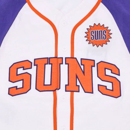 MITCHELL &amp; NESS Casacca Bottoni Uomo Nba Practice Day Button Front Jersey Hardwood Classics Phosun White da uomo