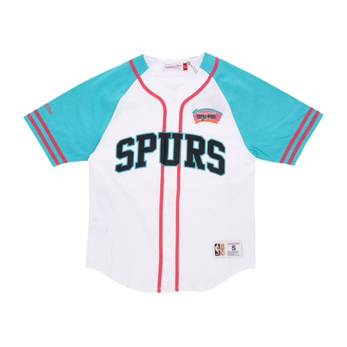 MITCHELL & NESS Casacca Bottoni Uomo Nba Practice Day Button Front Jersey Hardwood Classics Saaspu White da uomo