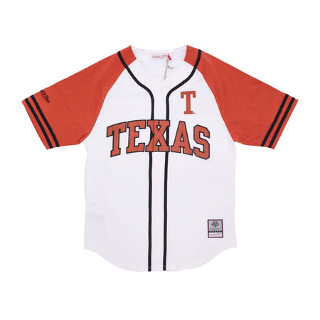 MITCHELL &amp; NESS Casacca Bottoni Uomo Ncaa Practice Day Button Front Jersey Texlon White da uomo