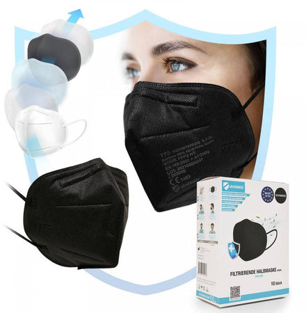 300x Mascherine FFP2 Grigie CE1463 Mascherina Grigia FFP2 Prodotta in Europa 5 strati Virshields Certificata colore Grigio € 0,49 cad Spedizione Gratuita