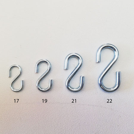 Gancio a S numero 22 in acciaio zincato - 10 unità