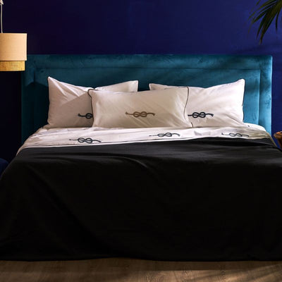 Completo Letto Matrimoniale in Percalle Nodi Marinari