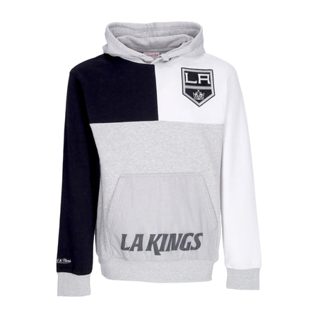 MITCHELL &amp; NESS Felpa Cappuccio Uomo Nhl Tie Breaker Fleece Hoodie Loskin Grey Heather/black da uomo