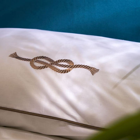 Completo Letto Matrimoniale in Percalle Nodi Marinari