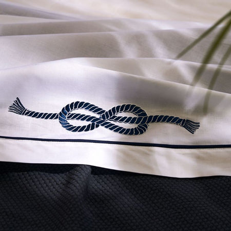 Completo Letto Matrimoniale in Percalle Nodi Marinari