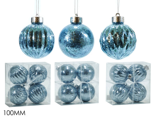 Set 4 Palle 100mm Celeste 3 Assortimenti