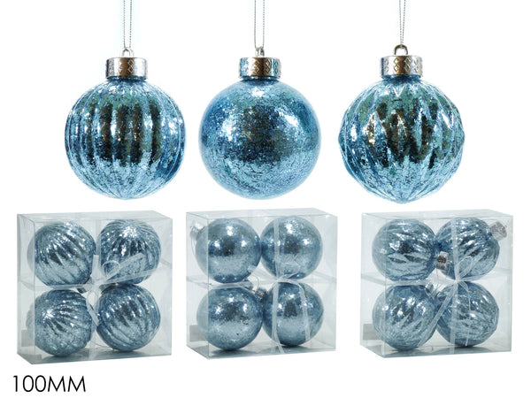 Set 4 Palle 100mm Celeste 3 Assortimenti