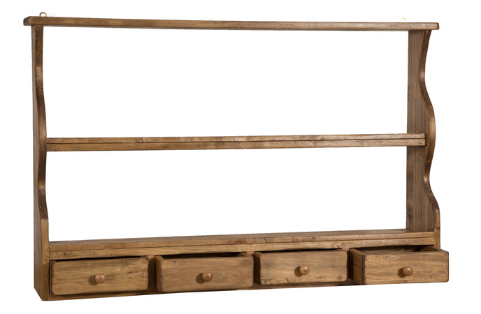 Biscottini PIATTAIA COUNTRY IN LEGNO MASSELLO DI TIGLIO FINITURA NATURALE L107XPR18XH68 CM MADE IN ITALY