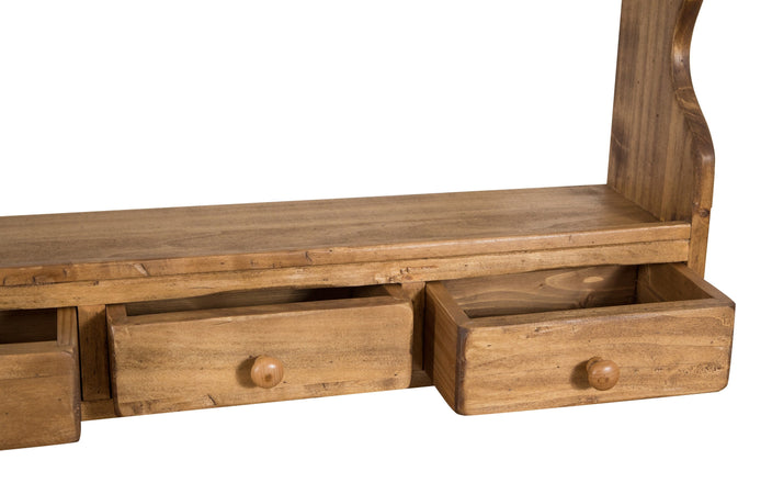 Biscottini Piattaia Country Biscottini legno Tiglio Naturale 107x18x68 con 3 cassetti Made