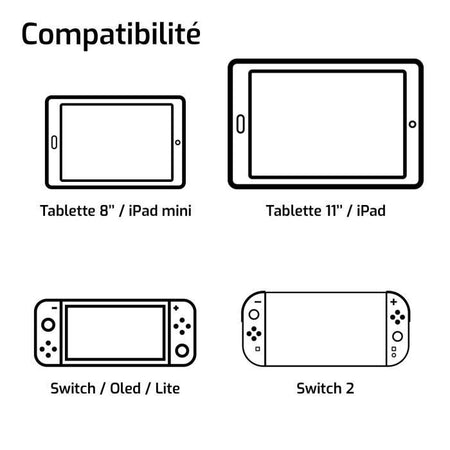 Supporto per auto - ONLAN - Nintendo Switch 2 - Console portatile e tablet da 8'' - Nero