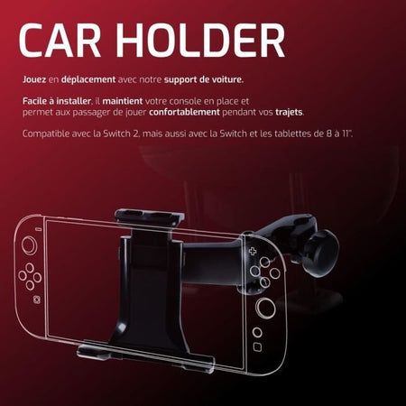 Supporto per auto - ONLAN - Nintendo Switch 2 - Console portatile e tablet da 8'' - Nero