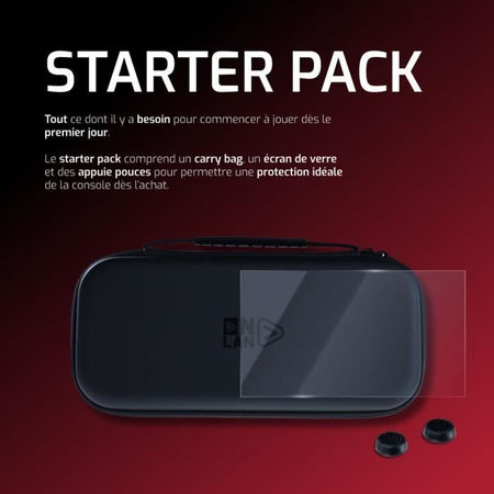 Starter Pack - ONLAN - Nintendo Switch 2 - Custodia nera + Pellicola protettiva + Levette analogiche