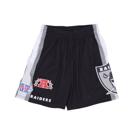 MITCHELL &amp; NESS Pantaloncino Tipo Basket Uomo Nfl Hometown Mesh Short Oakrai Black da uomo
