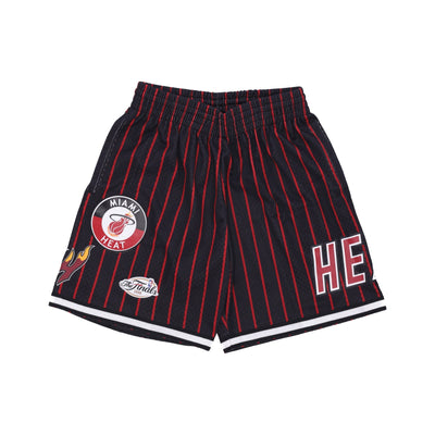 MITCHELL & NESS Pantaloncino Basket Uomo Nba Hometown Mesh Short Hardwood Classics Miahea Black/red da uomo