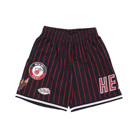 MITCHELL &amp; NESS Pantaloncino Basket Uomo Nba Hometown Mesh Short Hardwood Classics Miahea Black/red da uomo