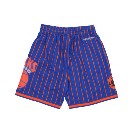 MITCHELL &amp; NESS Pantaloncino Basket Uomo Nba Hometown Mesh Short Hardwood Classics Neykni Royal/orange da uomo