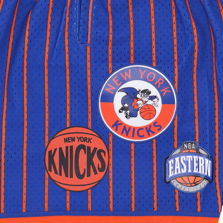 MITCHELL &amp; NESS Pantaloncino Basket Uomo Nba Hometown Mesh Short Hardwood Classics Neykni Royal/orange da uomo