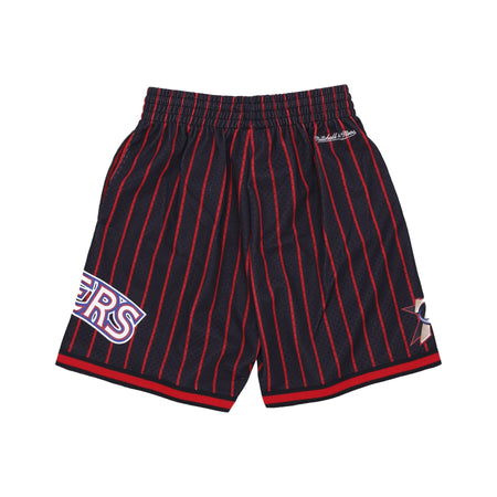 MITCHELL &amp; NESS Pantaloncino Basket Uomo Nba Hometown Mesh Short Hardwood Classics Phi76e Black/red da uomo