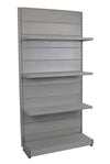 Scaffalatura in metallo verniciato alluminio da negozio cm. 97x30x200h