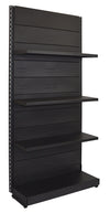 Scaffale in metallo verniciato nero ghisa per negozio cm. 100x30x200h