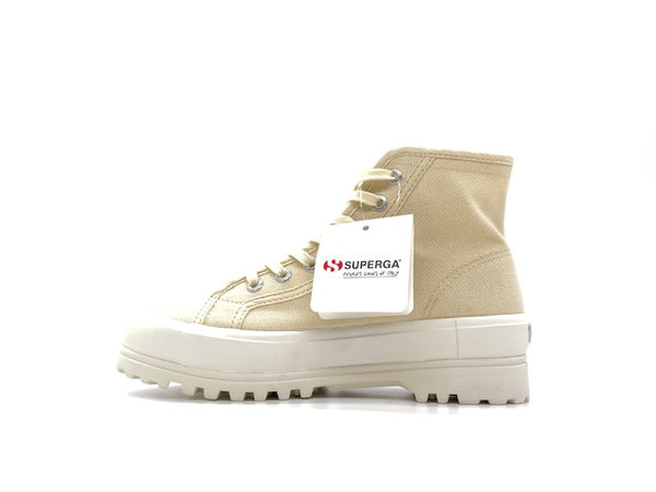 SUPERGA Sneakers alta donna alpine beige light eggshell