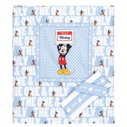 Set piumotto lenzuolino culla Disney Hello Mickey