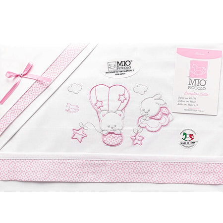 Completo lenzuola neonato per culla in cotone Orsetti