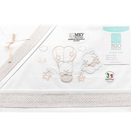 Completo lenzuola neonato per culla in cotone Orsetti