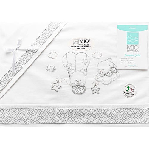 Completo lenzuola neonato per culla in cotone Orsetti