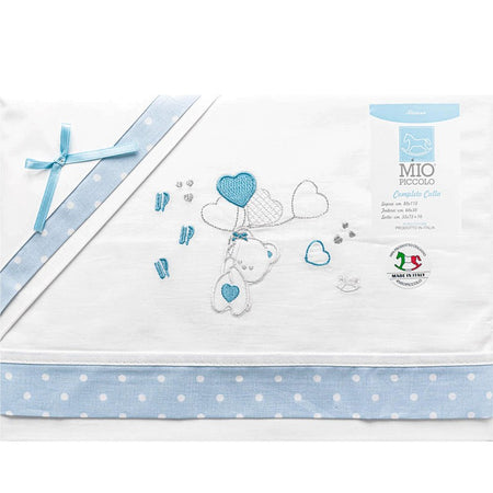 Completo lenzuola neonato per culla in cotone Love bear