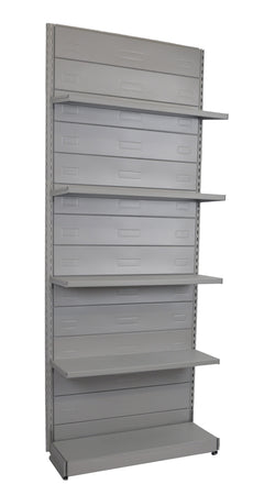 Scaffale in metallo verniciato alluminio per negozio cm. 97x30x250h