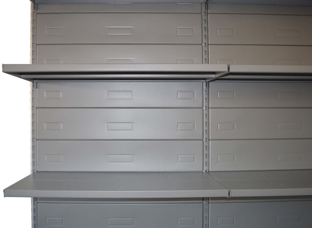 Scaffale in metallo verniciato alluminio per negozio cm. 97x30x250h