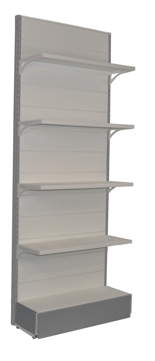 Scaffale metallico arredo negozi modulo a parete cm. 100x30x250h