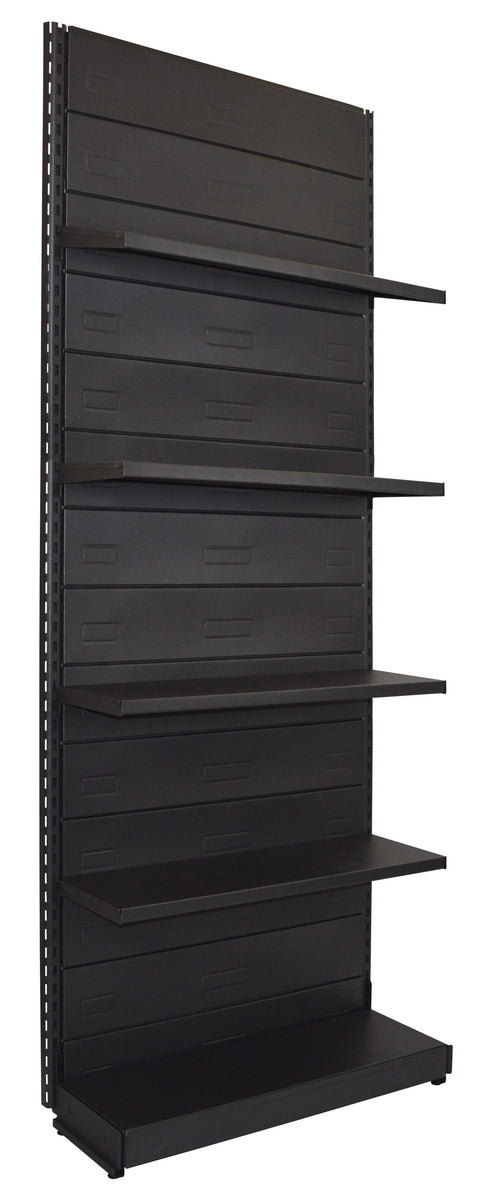 Scaffale metallico verniciato nero ghisa da negozio cm. 100x30x250h
