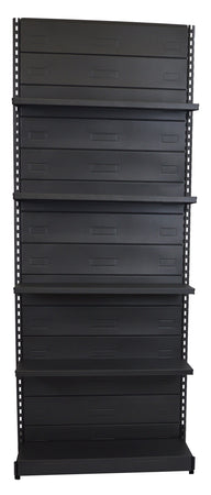 Scaffale metallico verniciato nero ghisa da negozio cm. 100x30x250h