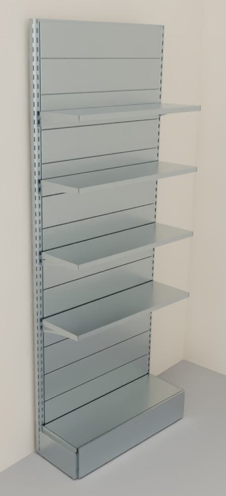 Scaffalatura da negozio in metallo zincato cm. 100x30x250h