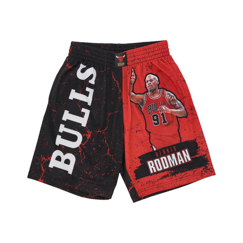 MITCHELL & NESS Pantaloncino Tipo Basket Uomo Nba Burst Mesh Short No 91 Dennis Rodman Chibul Original Team Colors da uomo