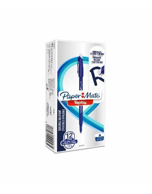 Confezione 12 penne cancellabili Papermate Replay blu