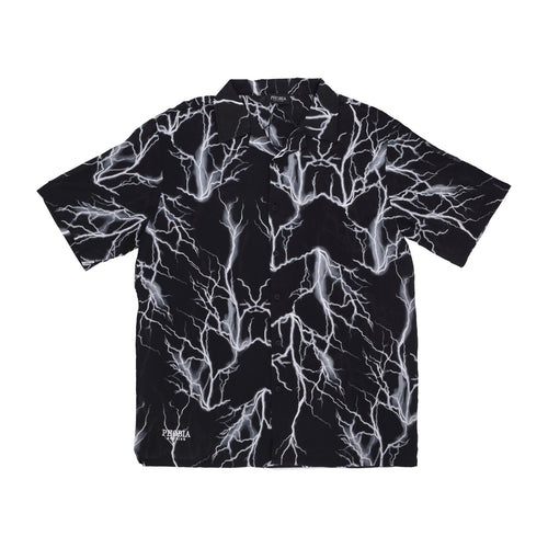 PHOBIA Camicia Manica Corta Uomo Lightning Shirt Black/grey da uomo