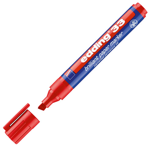 Marcatore Edding 33 Permanente Punta Scalpello Rosso