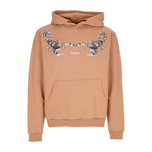 PHOBIA Felpa Leggera Cappuccio Uomo Scorpion Hoodie Terracotta/grey da uomo