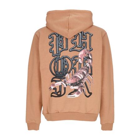 PHOBIA Felpa Leggera Cappuccio Uomo Scorpion Hoodie Terracotta/grey da uomo