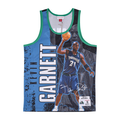 MITCHELL & NESS Canotta Tipo Basket Uomo Nba Burst Mesh Tank No 21 Kevin Garnett Mintim Original Team Colors da uomo