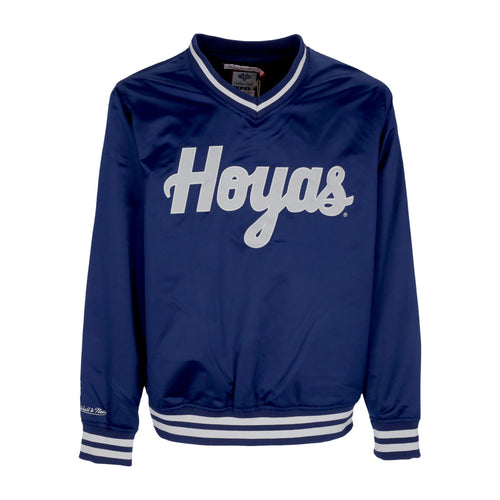 MITCHELL & NESS Casacca Uomo Ncaa Sideline Pullover Satin Jacket Geohoy Navy da uomo