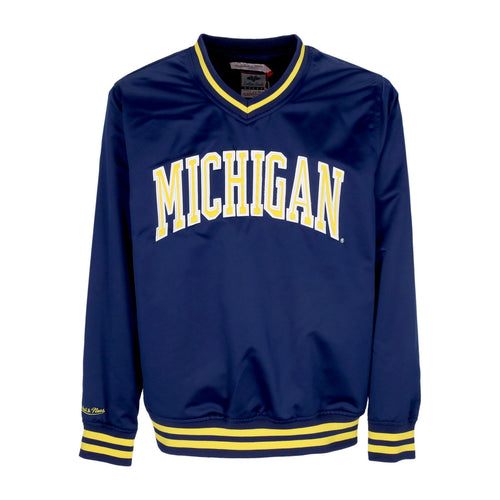 MITCHELL & NESS Casacca Uomo Ncaa Sideline Pullover Satin Jacket Micwol Navy da uomo
